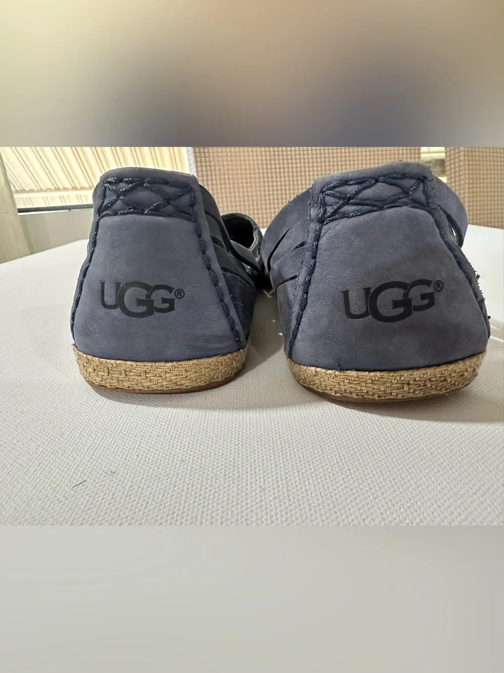 UGG Tippie Navy Blue Nubuck Espadrille Flats Women's Size 10